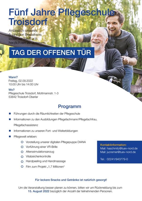 Flyer Tag der offenen Tür Pflegeschule Troisdorf